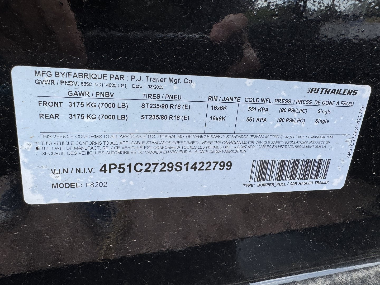 New 2025 PJ Trailers F8-20 14K Deckover Trailer