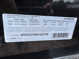 New 2025 PJ Trailers F8-20 14K Deckover Trailer