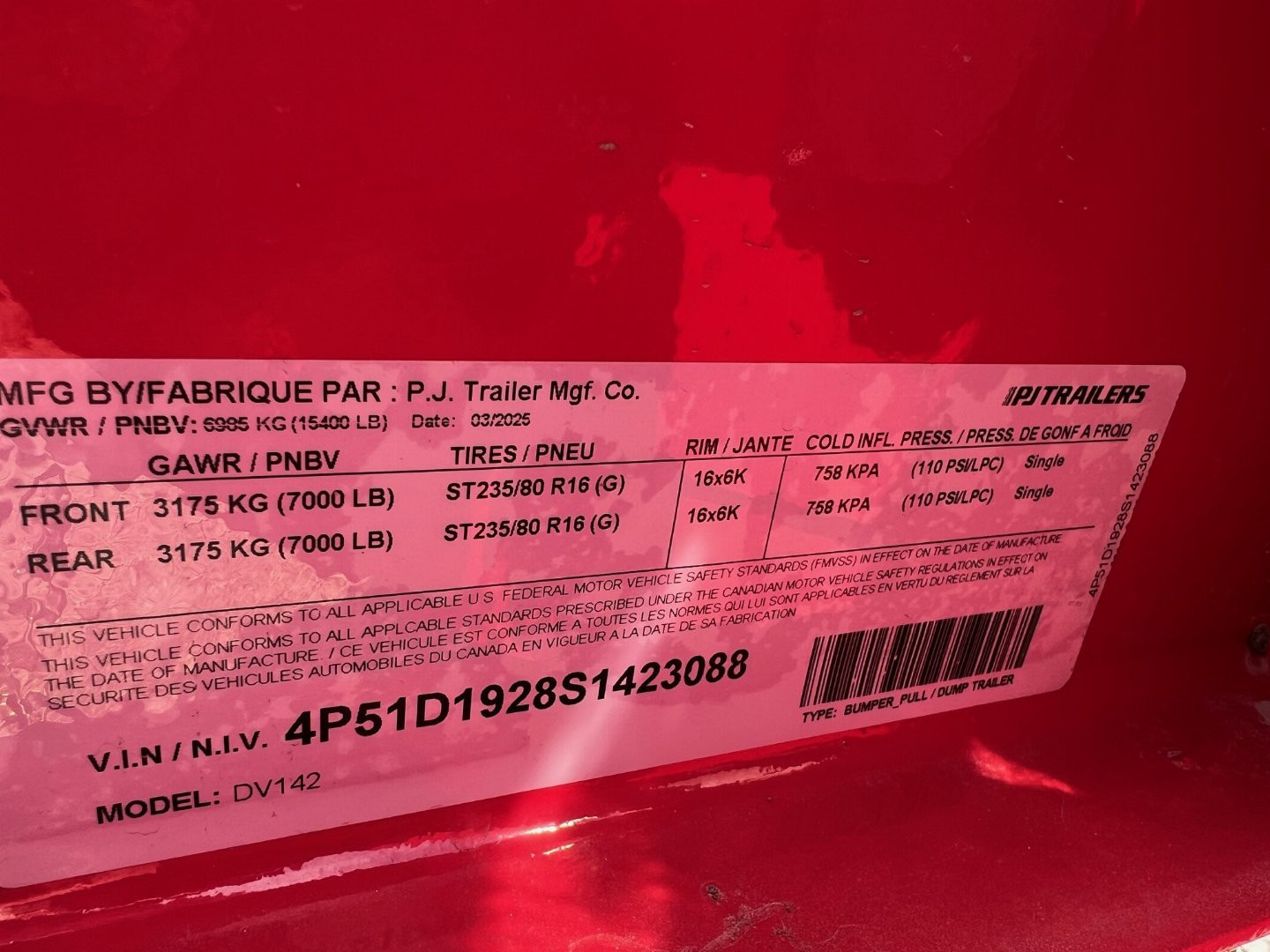 New 2025 PJ Trailers 14 Low Profile Dump Trailer - DV VOYAGER