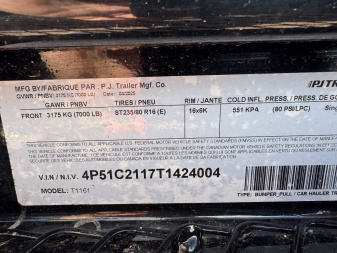 New 2025 PJ Trailers T1-16 7K Tilt Trailer