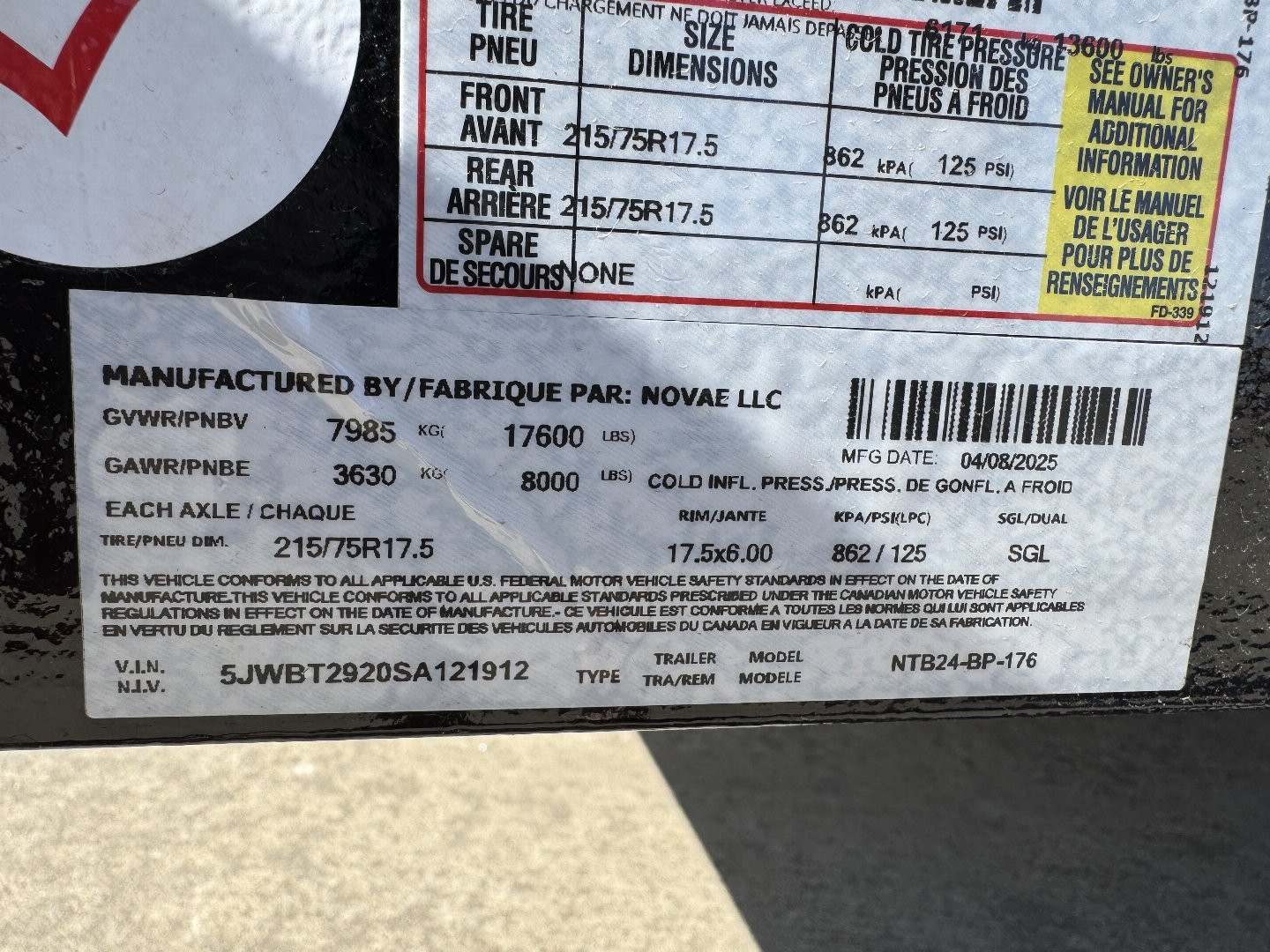 New 2025 Midsota TB-24 17.6K Tilt Trailer