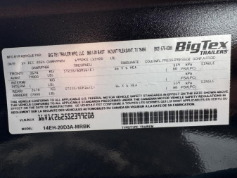 New 2025 Big Tex Trailers 14EH-20D3A Equipment Trailer