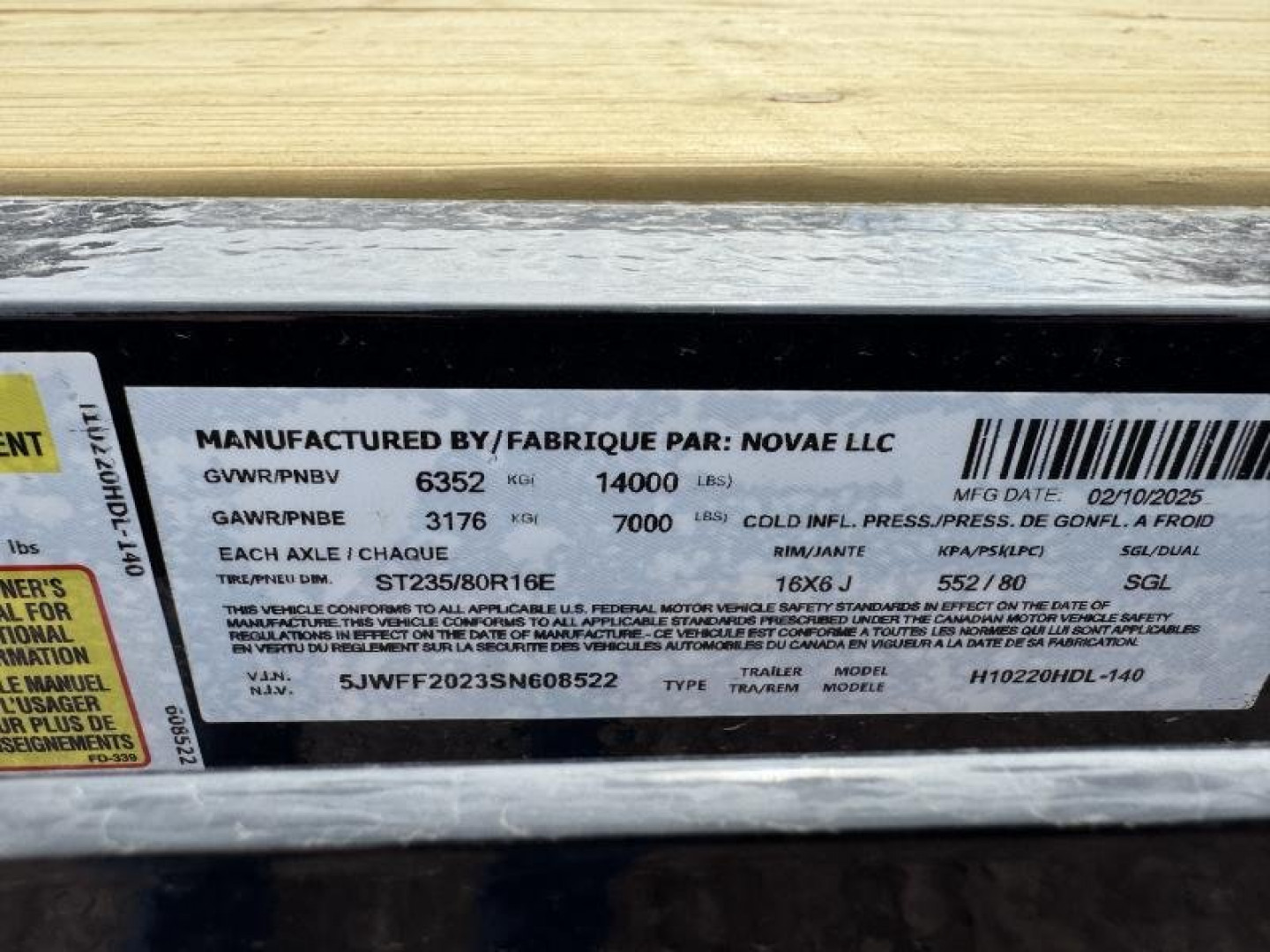 New 2025 H and H Trailer H10220HDL-140 (102" x 20' 14k)  Deckover Trailer