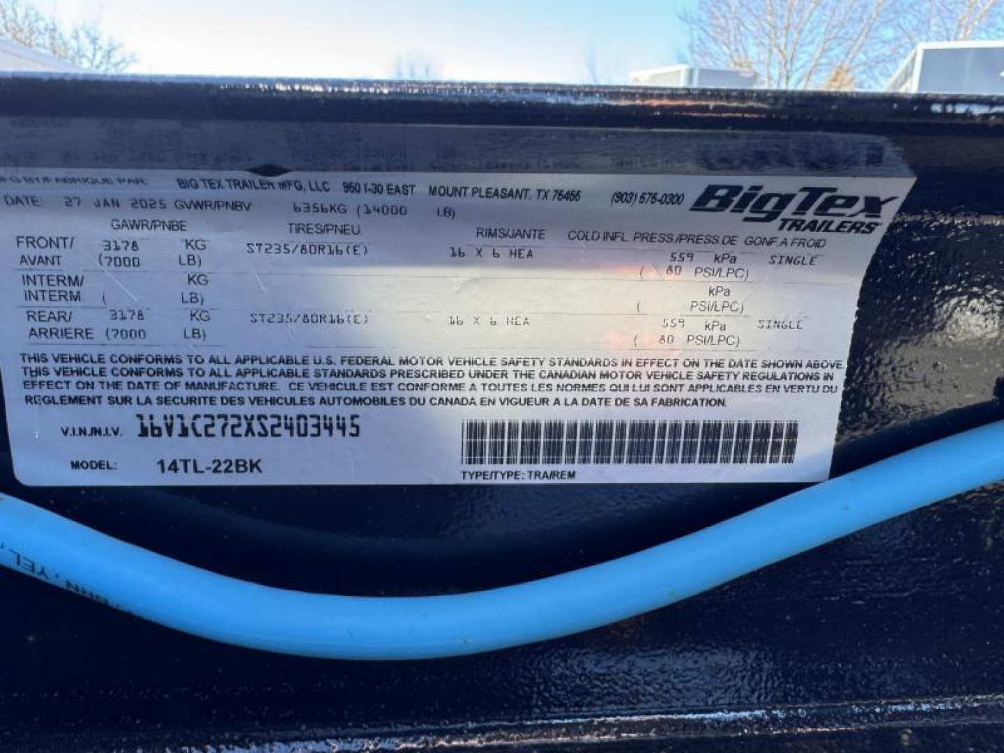 New 2025 Big Tex Trailers 14TL-22  Tilt Trailer