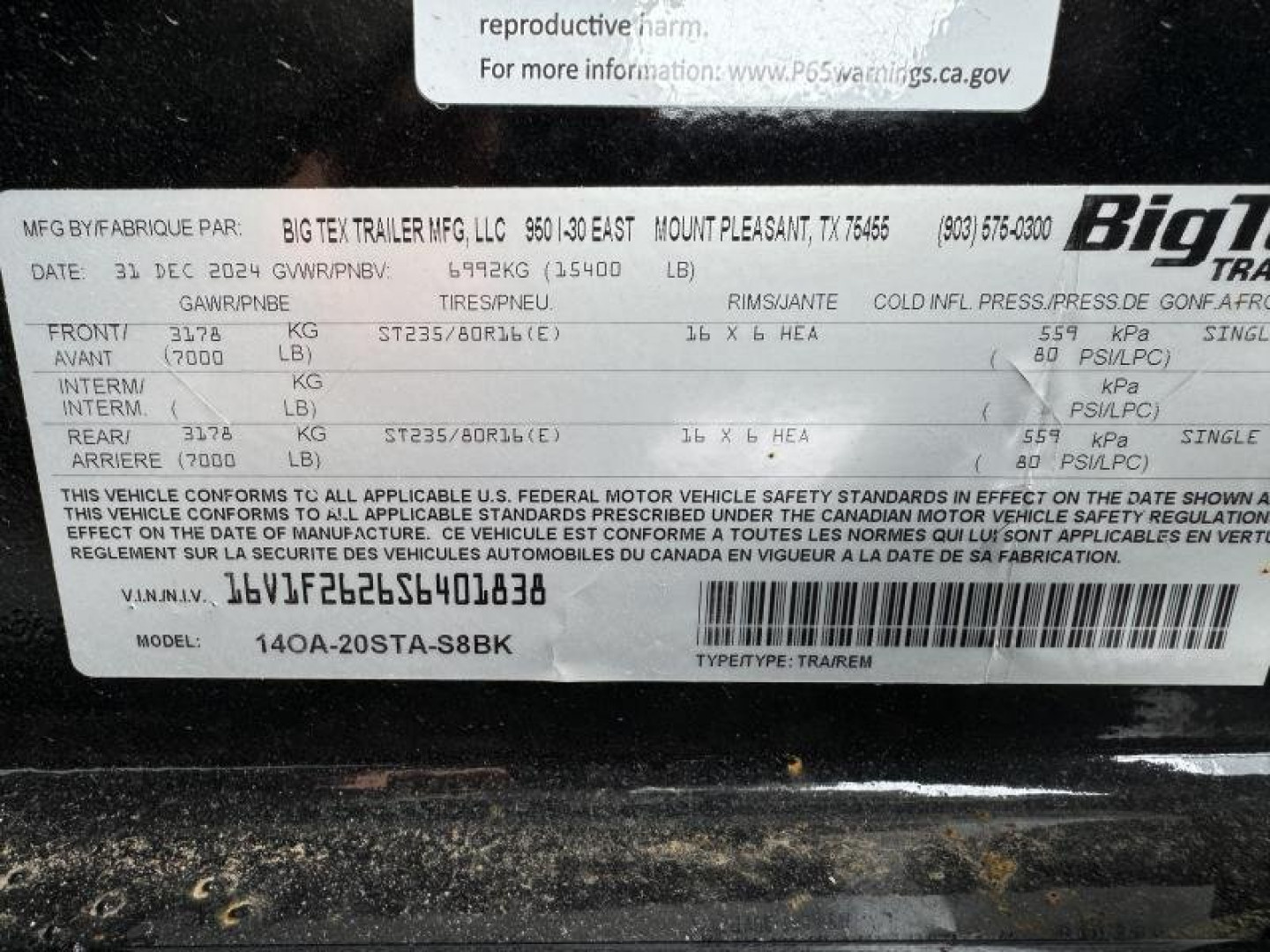 New 2025 Big Tex Trailers 14OA Deckover Trailer