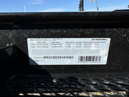 New 2025 PJ Trailers 83" x 22' T6  Tilt Trailer