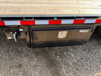 New 2025 Midsota 36' Gooseneck Hydraulic Tail Flatbed Trailer