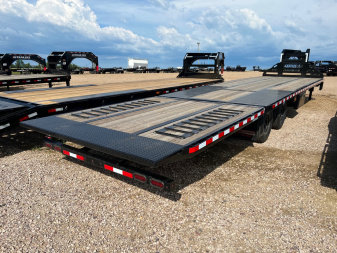 New 2025 Midsota 36' Gooseneck Hydraulic Tail Flatbed Trailer