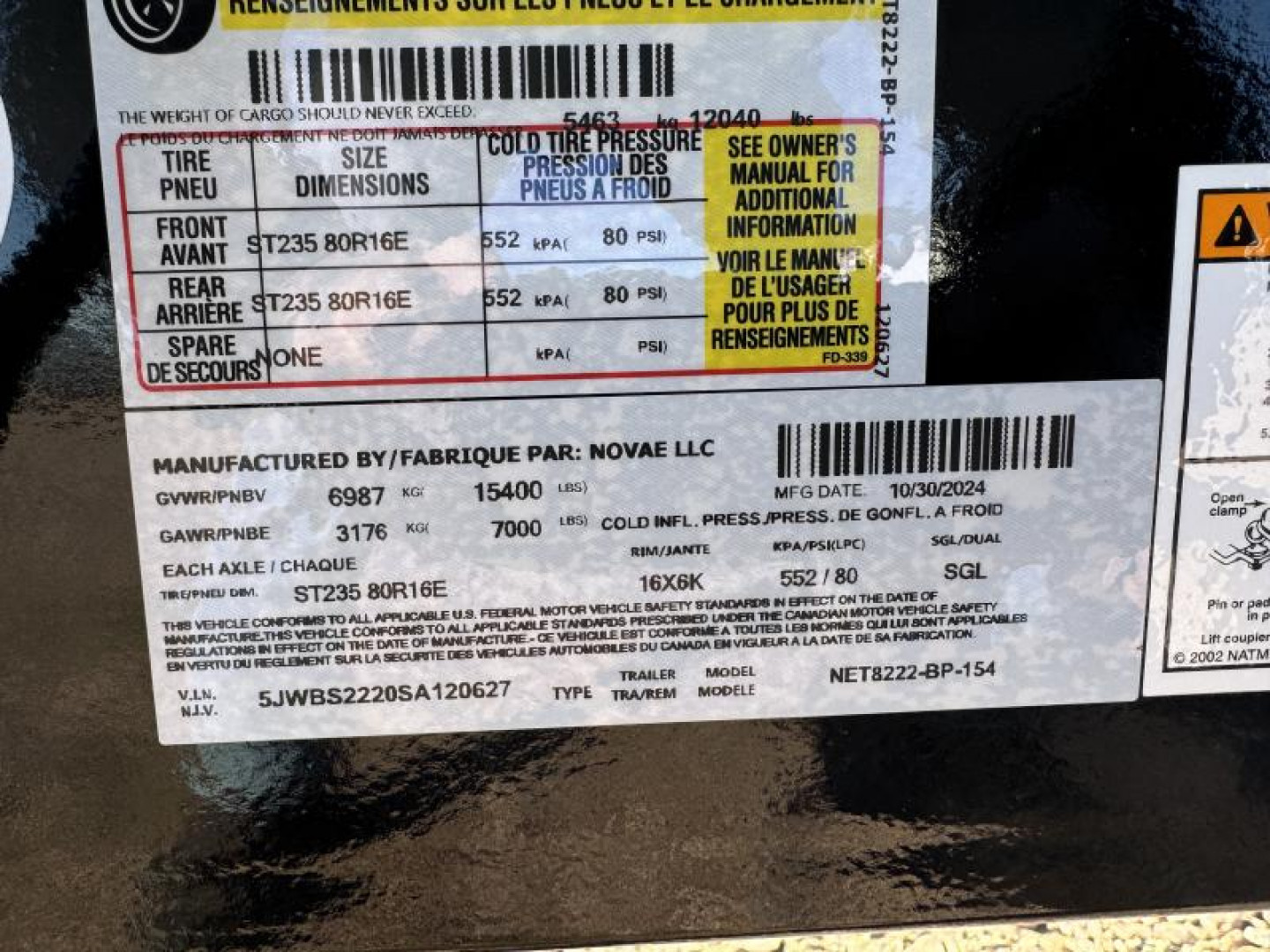 New 2025 Midsota NET8222-BP-154  Equipment Trailer