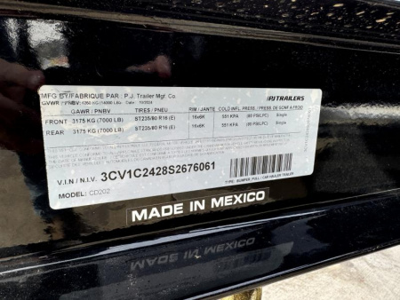 New 2025 PJ Trailers CD (20') Equipment Trailer