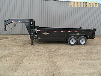 New 2024 H and H Trailer 16' Gooseneck Dump Trailer  H8316DBW-GN-160