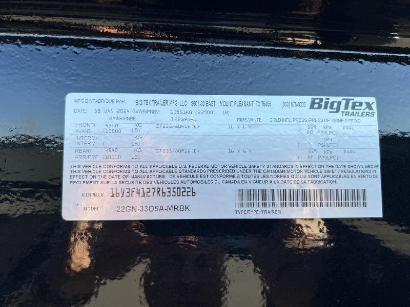 New 2024 Big Tex Trailers 33' Gooseneck Flatbed Trailer