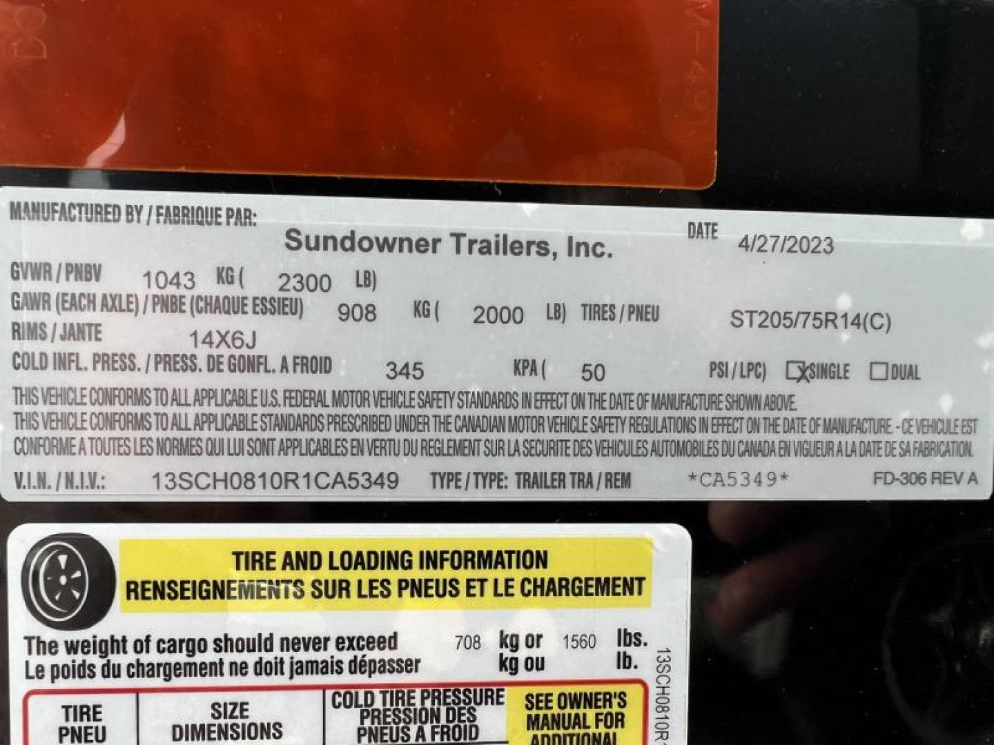 New 2024 Sundowner Trailers 5' x 8' Aluminum Cargo / Enclosed Trailer