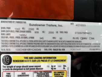 New 2024 Sundowner Trailers 5' x 8' Aluminum Cargo / Enclosed Trailer