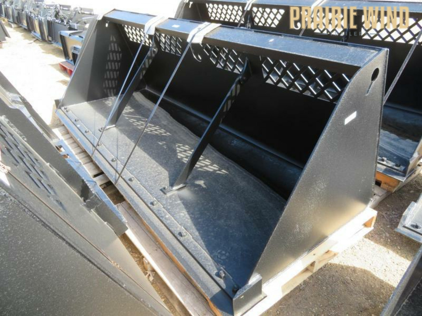 New 2025 Jenkins Iron and Steel 108" Skid Steer Snow/Material Bucket Attachment