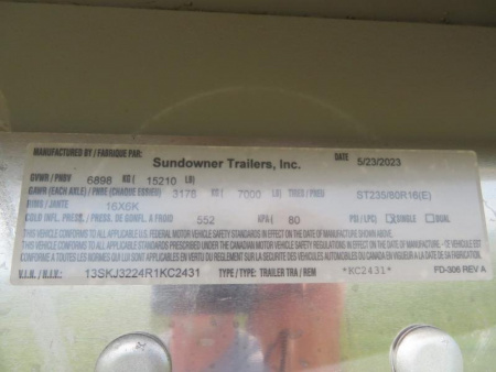 New 2024 Sundowner Trailers Rancher 24 GN TR / Stock Combo Trailer