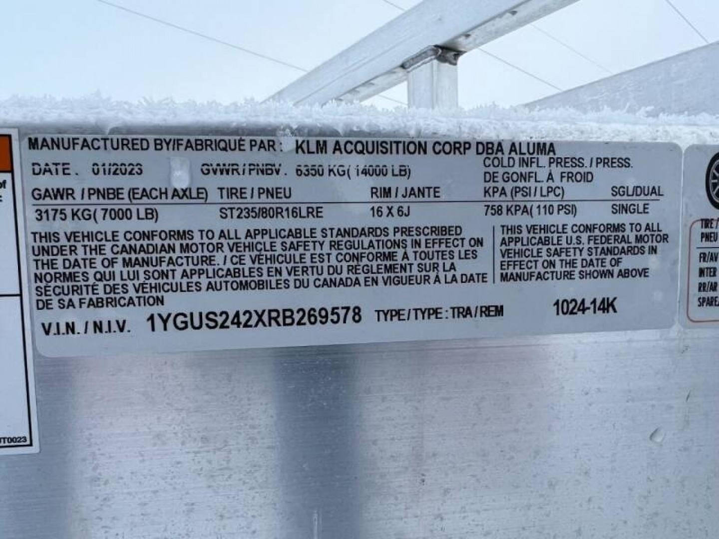 New 2024 Aluma 1024 14k Trailer #9578