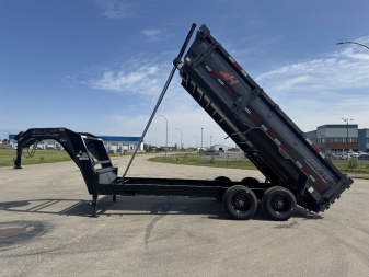 New 2025 HORIZON TRAILERS HZX 83 x16' Gooseneck Dump Box 2-10k Torsion Axles W/3'High Sides 22400LBS GVWR Dump Trailer