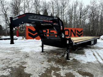 New 2025 HORIZON TRAILERS FTZ 102''X 36' LOW-PRO GOOSE W/Slide in Ramps 25500LB GVW Flatbed Trailer