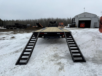 New 2025 HORIZON TRAILERS FTZ 102''X 36' LOW-PRO GOOSE W/Slide in Ramps 25500LB GVW Flatbed Trailer