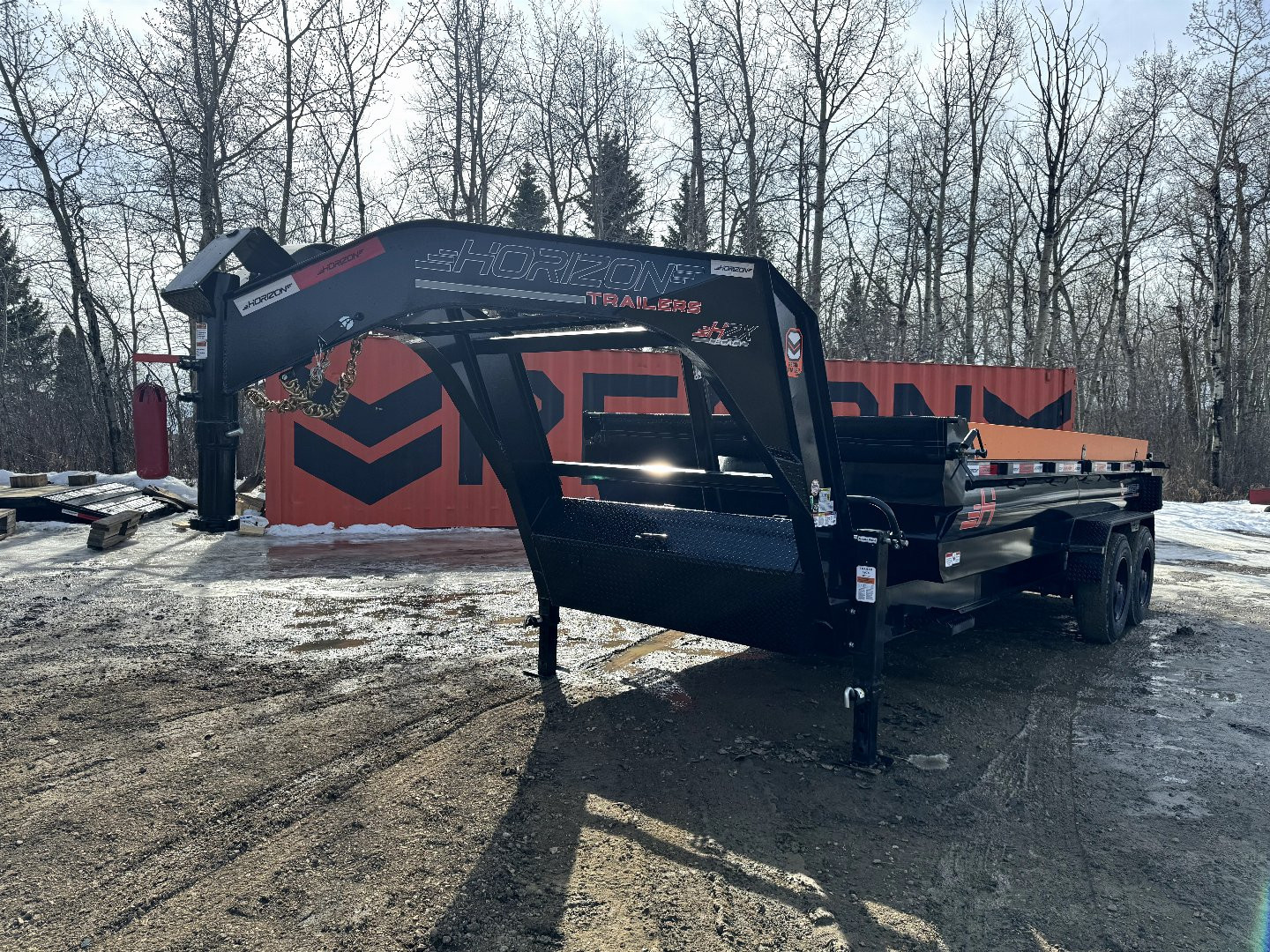 New 2024 Horizon Trailers HZX 83"x16' Gooseneck Dump Box 2-10k Torsion Axles W/2'High Sides 22400LBS GVWR