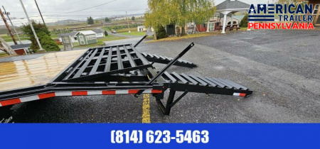 New American Pro Grade Gooseneck Trailer 30' - 25K GVWR - Pop-up Dovetail