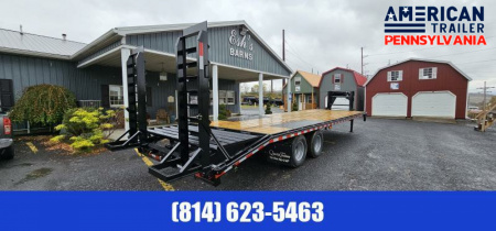 New American Pro Grade Gooseneck Trailer 30' - 25K GVWR - Pop-up Dovetail