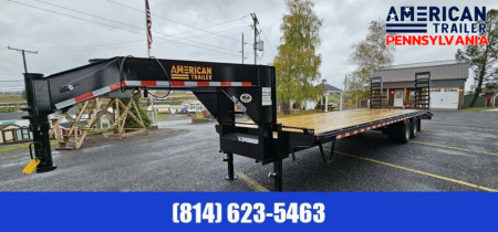 New American Pro Grade Gooseneck Trailer 30' - 25K GVWR - Pop-up Dovetail