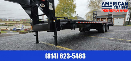 New American Pro Grade Gooseneck Trailer 30' - 25K GVWR - Pop-up Dovetail