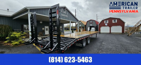 New American Pro Grade Gooseneck Trailer 30' - 25K GVWR - Pop-up Dovetail