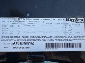 Used 2021 Big Tex Trailers 16GN 20+5 Flatbed Trailer