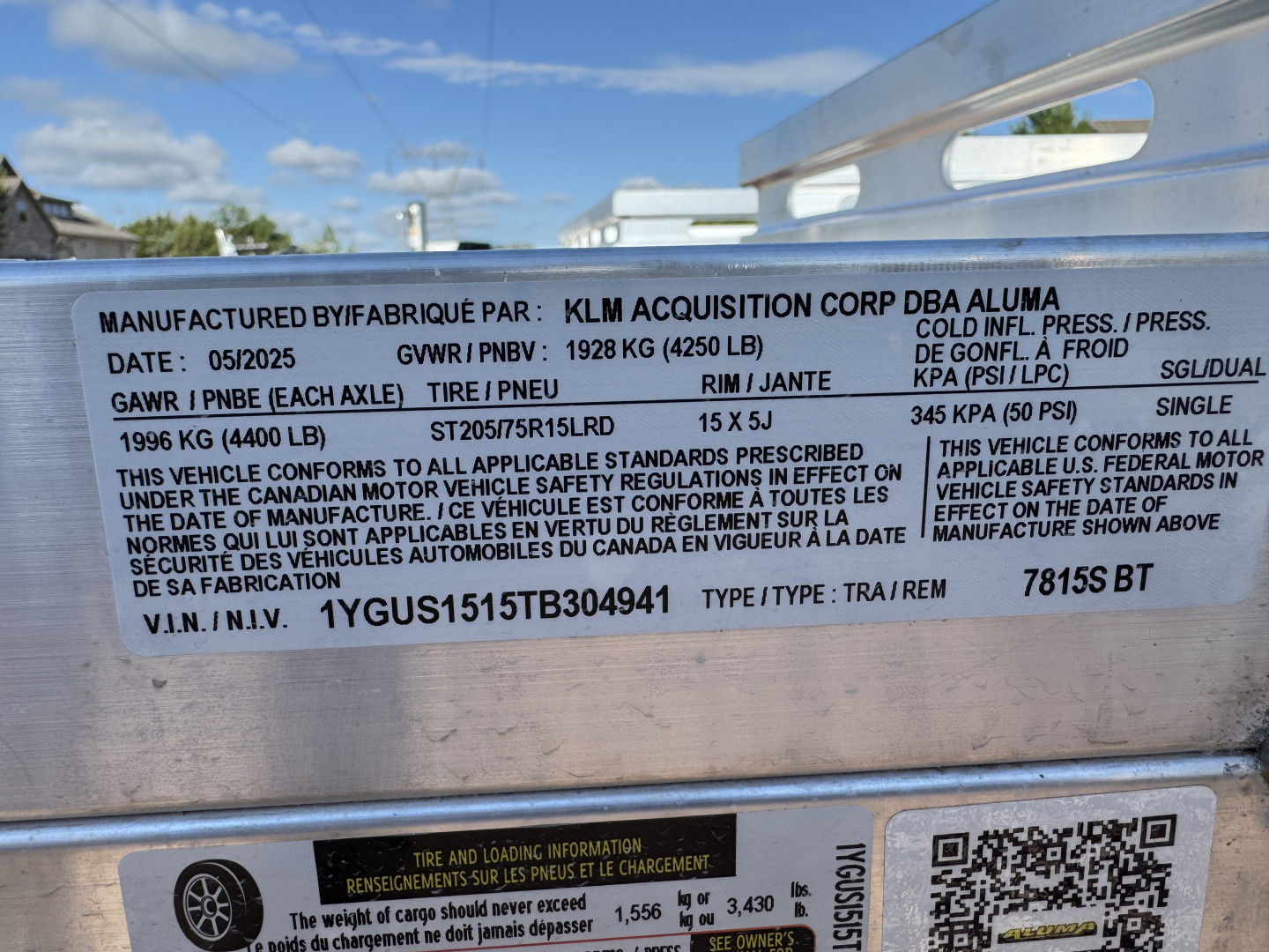 New 2026 Aluma 7815BT Utility Trailer