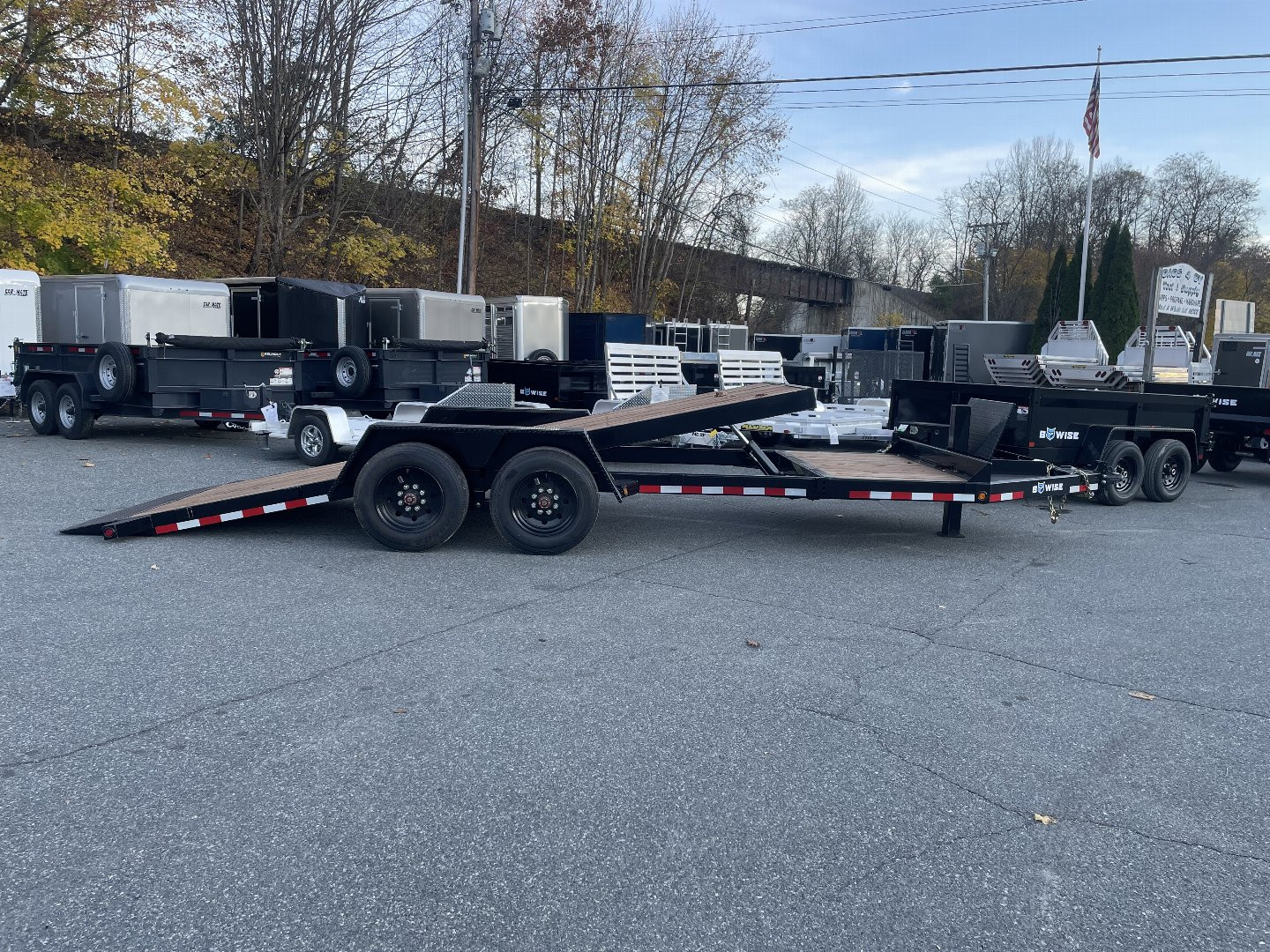 New 2025 BWISE THS17 82x22 17.6K Split Deck Tilt Trailer