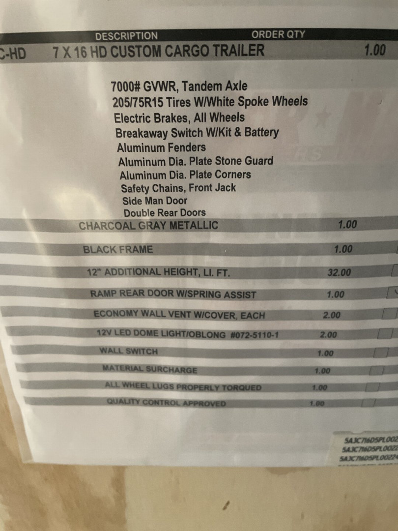 New 2023 CAR MATE TRAILERS CM716CC-HD Cargo / Enclosed Trailer