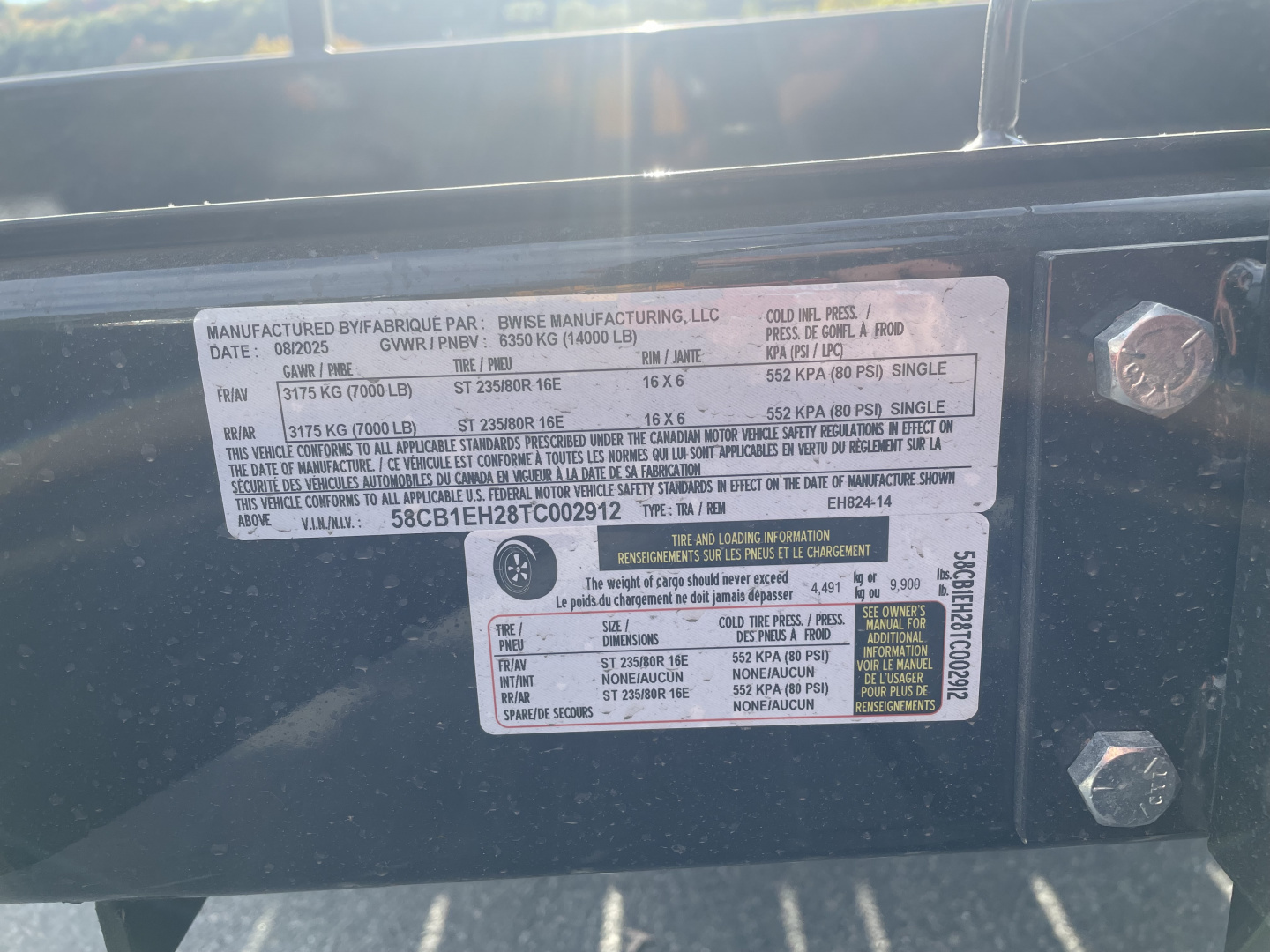 New 2026 BWISE EH824-14 Equipment Trailer