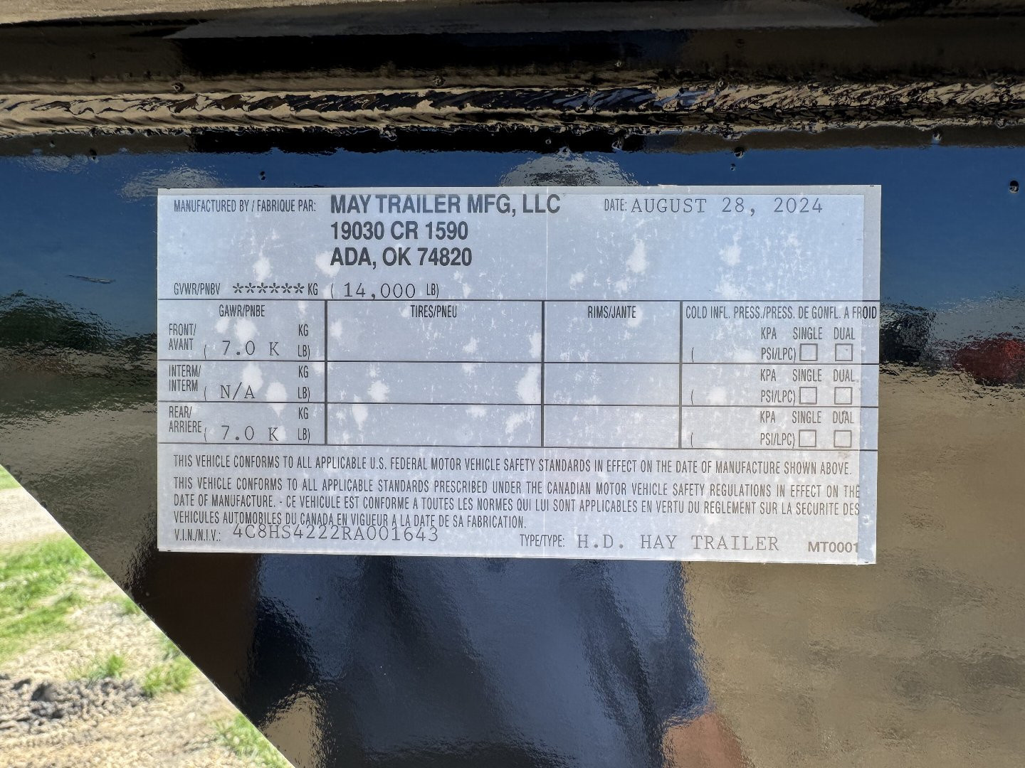 New 2025 May Trailer Manufacturing 42HAY-1 Hay Trailer