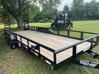 New 2025 Top Hat Pipe 10K Utility/Equipment Trailer Stand Up Ramps