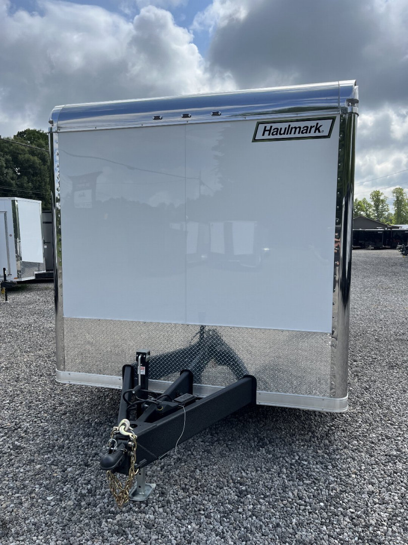 New 2025 HAULMARK EDGE 20' Race Trailer With NEW Premium Escape Door, White PolyCor, 12K GVWR, 7'4" Interior, 96" Wide Rear Door Opening