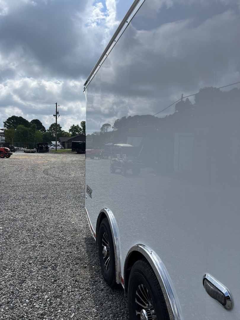 New 2025 HAULMARK EDGE 20' Race Trailer With NEW Premium Escape Door, White PolyCor, 12K GVWR, 7'4" Interior, 96" Wide Rear Door Opening