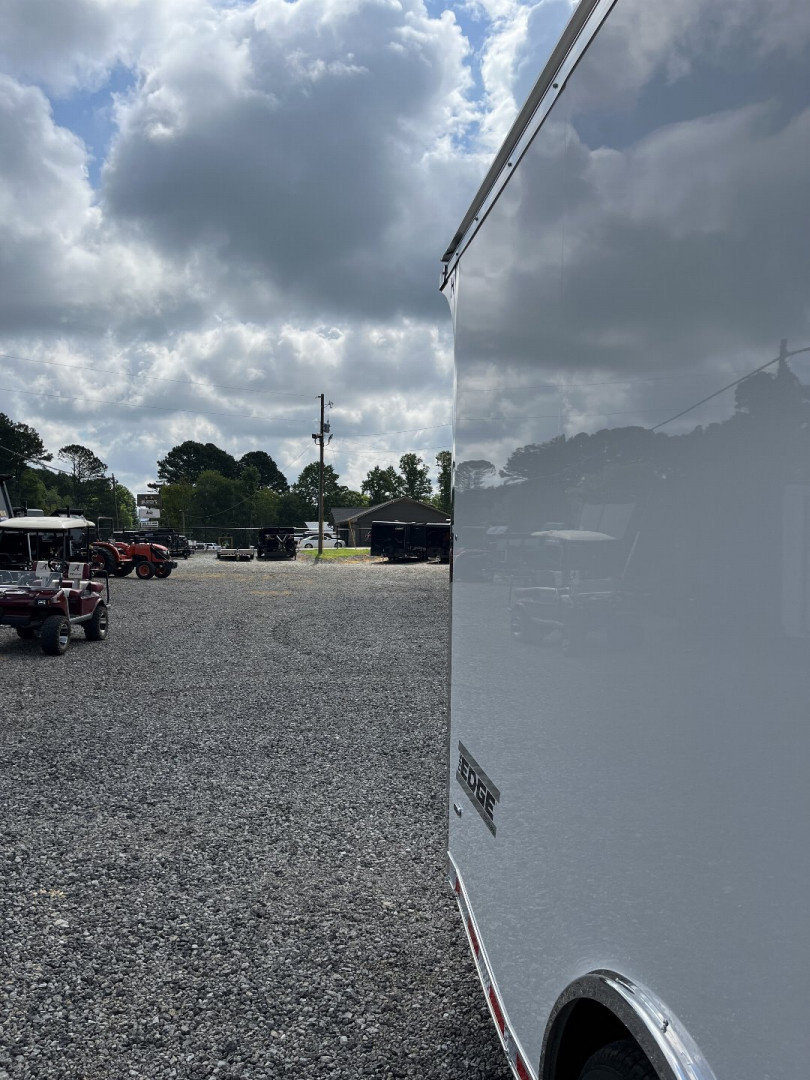 New 2025 HAULMARK EDGE 20' Race Trailer With NEW Premium Escape Door, White PolyCor, 12K GVWR, 7'4" Interior, 96" Wide Rear Door Opening