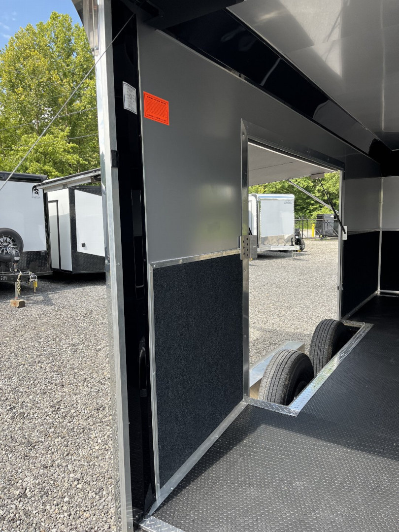 New 2025 HAULMARK EDGE 20' Race Trailer With NEW Premium Escape Door, White PolyCor, 12K GVWR, 7'4" Interior, 96" Wide Rear Door Opening