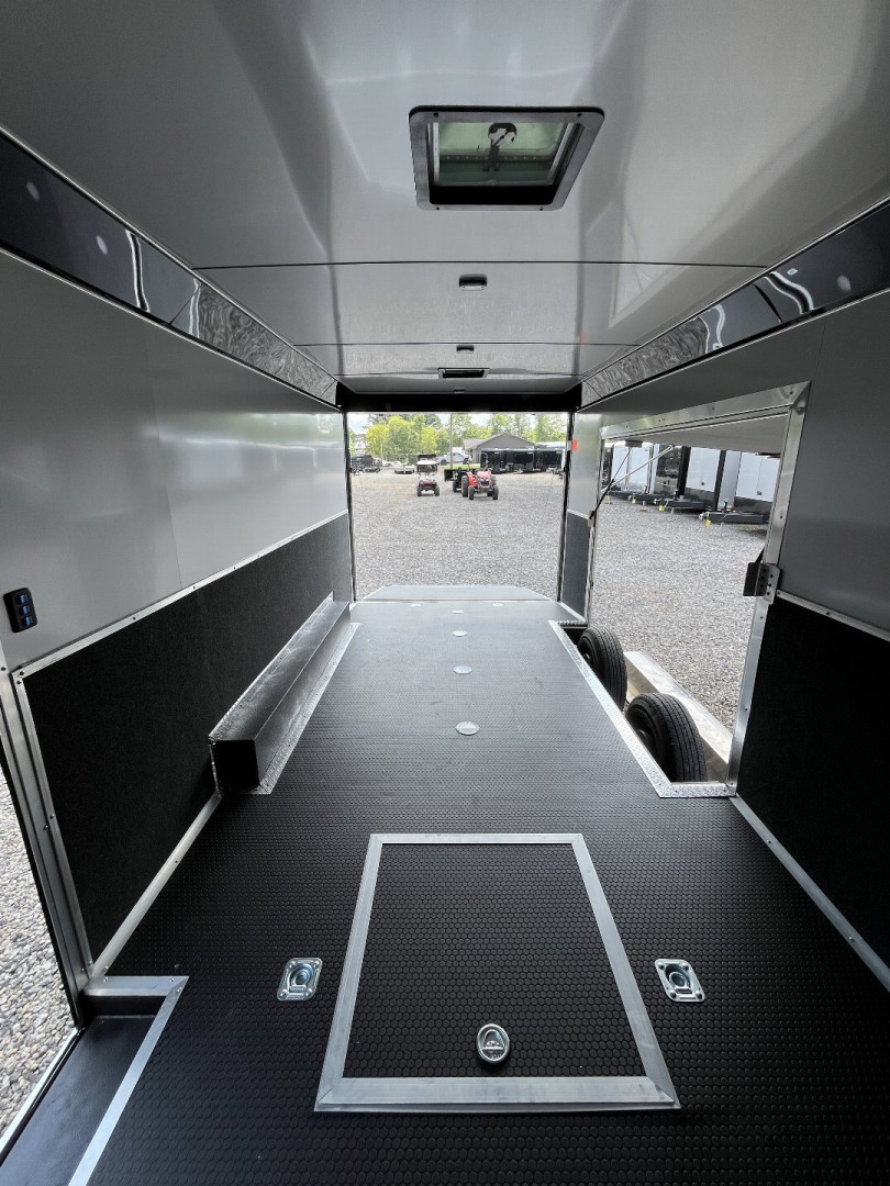 New 2025 HAULMARK EDGE 20' Race Trailer With NEW Premium Escape Door, White PolyCor, 12K GVWR, 7'4" Interior, 96" Wide Rear Door Opening