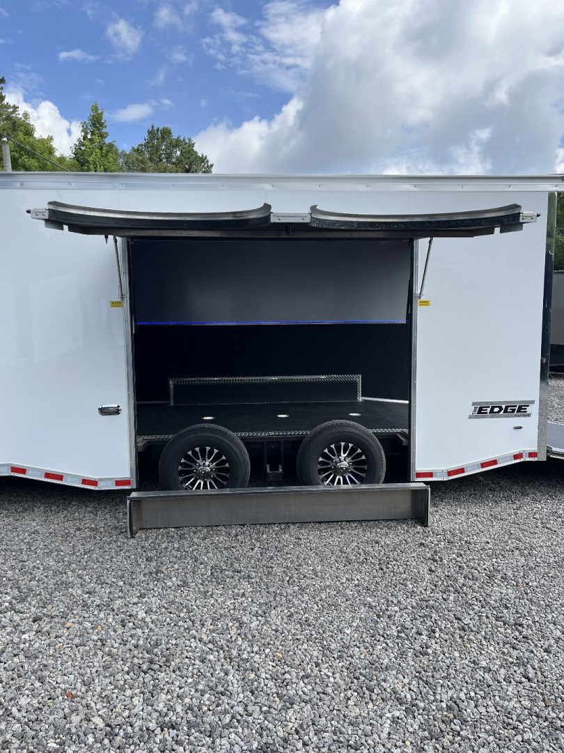 New 2025 HAULMARK EDGE 20' Race Trailer With NEW Premium Escape Door, White PolyCor, 12K GVWR, 7'4" Interior, 96" Wide Rear Door Opening