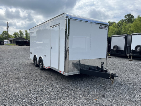 New 2025 HAULMARK EDGE 20' Race Trailer With NEW Premium Escape Door, White PolyCor, 12K GVWR, 7'4" Interior, 96" Wide Rear Door Opening