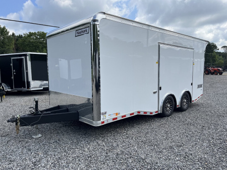 New 2025 HAULMARK EDGE 20' Race Trailer With NEW Premium Escape Door, White PolyCor, 12K GVWR, 7'4" Interior, 96" Wide Rear Door Opening