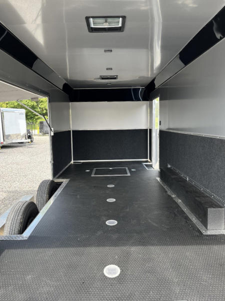 New 2025 HAULMARK EDGE 20' Race Trailer With NEW Premium Escape Door, White PolyCor, 12K GVWR, 7'4" Interior, 96" Wide Rear Door Opening