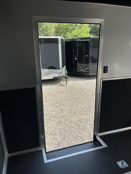 New 2025 HAULMARK EDGE 20' Race Trailer With NEW Premium Escape Door, White PolyCor, 12K GVWR, 7'4" Interior, 96" Wide Rear Door Opening