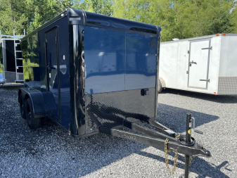 New 2025 Spartan Cargo 6x12 Custom Enclosed Trailer, Indigo Blue PolyCor With Black Trim, 5'6  Interior,
