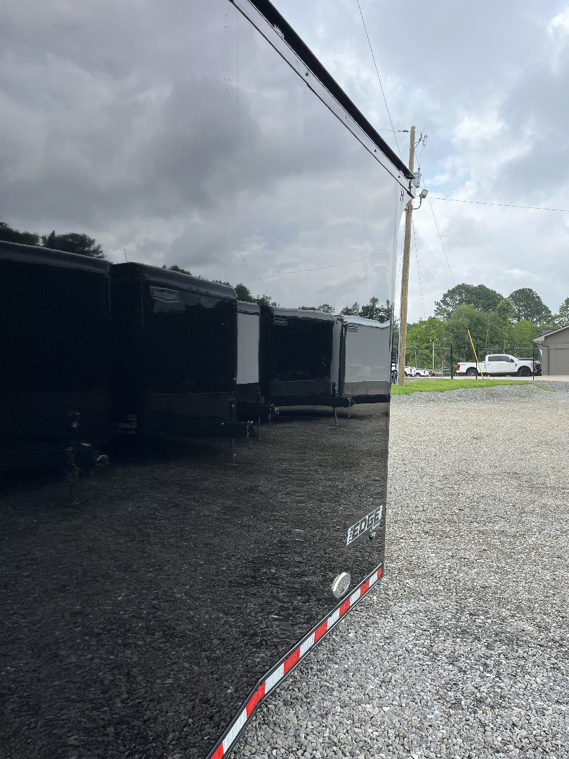 New 2026 Haulmark 34 EDGE Bathroom Race Trailer, Black PolyCor With Black Trim, 18K GVWR, 54" ALX Slide Out Step, Awning, Air Prep, A/C, Landing Light PKG