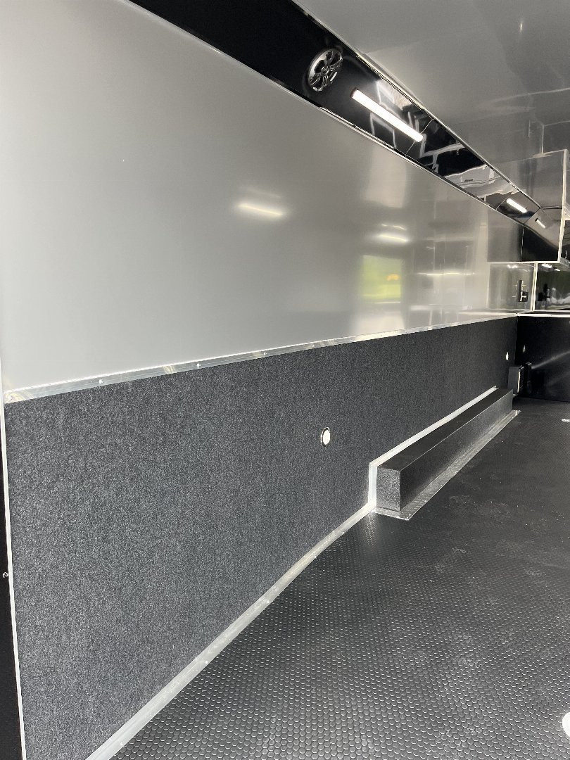 New 2026 Haulmark 34 EDGE Bathroom Race Trailer, Black PolyCor With Black Trim, 18K GVWR, 54" ALX Slide Out Step, Awning, Air Prep, A/C, Landing Light PKG